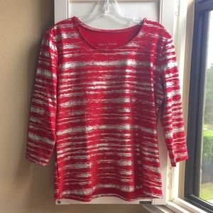Medium red and silver top from Rebecca Malone